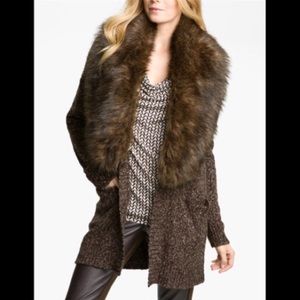 Michael Kors Faux Fur Cardigan